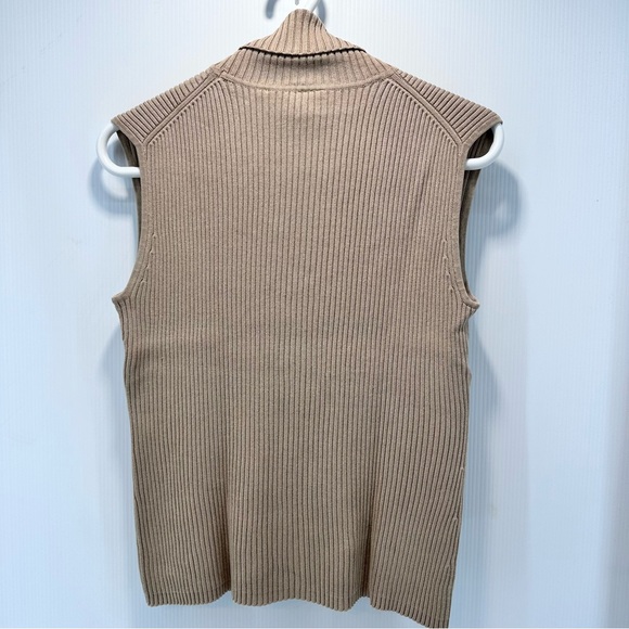 Chicos Design Turtleneck Sleeveless Women’s Size 2 Silk‎ Blend Office Minimalist - Picture 2 of 6